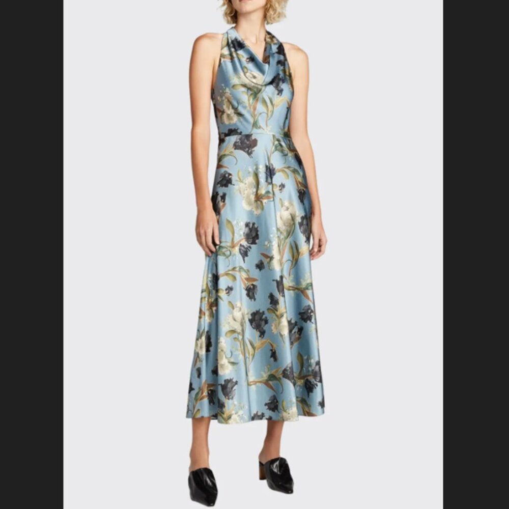 Vince nouveau tulip halter neck cowl dress